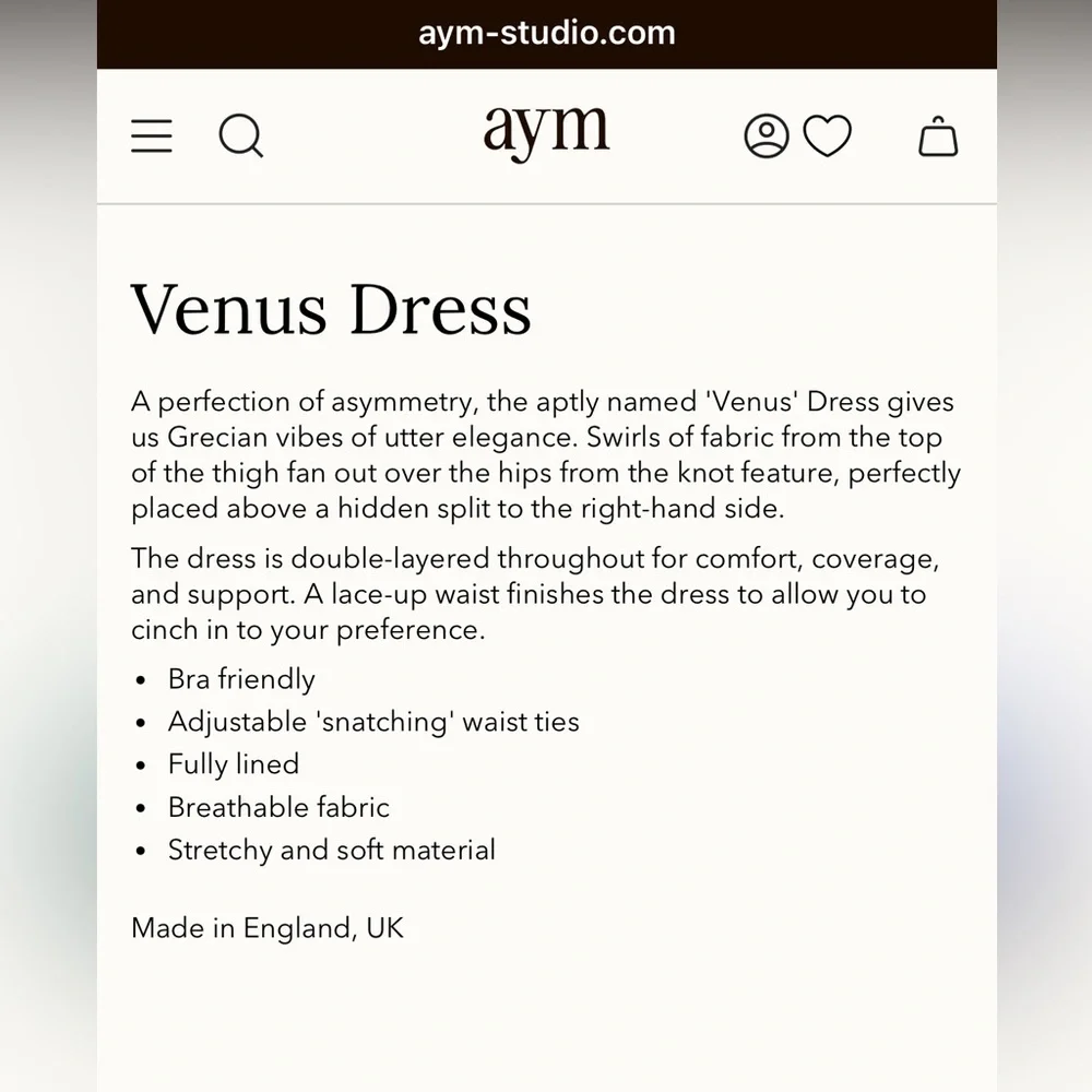 aym nwt Venus dress in natural - Picture 6 of 12